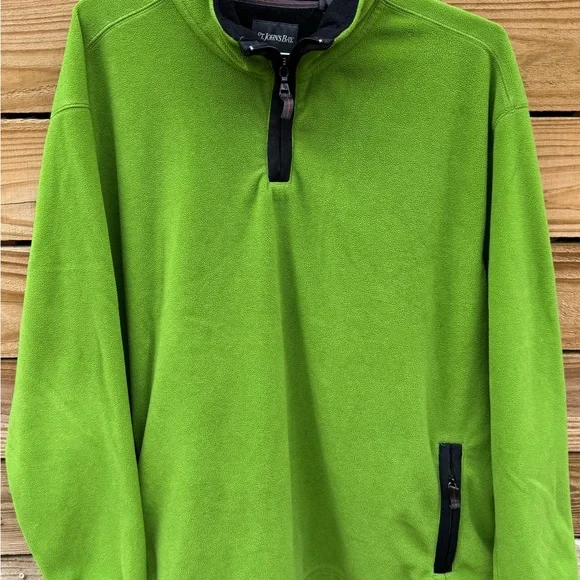 St. John's Bay Men's XL Lime Green Quarter Zip Pullover - Picture 5 of 11